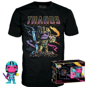 Funko Pop!  Tee (Adult): Marvel - Thanos (Blacklight) (Special Edition) Bobble-Head Vinyl Figure  T-Shirt (XL)