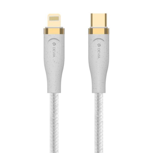Καλώδιο Σύνδεσης USB 2.0 Woven Devia EC418 Braided USB C σε Lightning 1.5m Star Λευκό